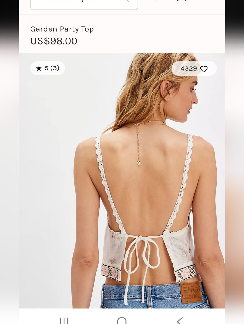 NWT Free People Garden Party Embroidered Tank Top - White with Pink Accents - Picture 2 of 9